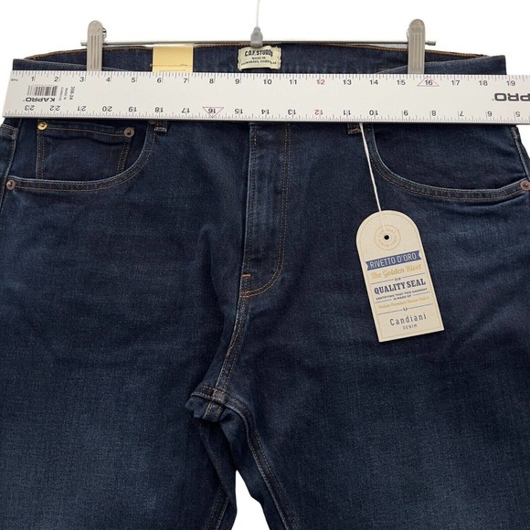NEW C.O.F. STUDIO Mens M1 Slim True Worn Wash Blue Jeans Size 38 NWT 0042 - Picture 12 of 14